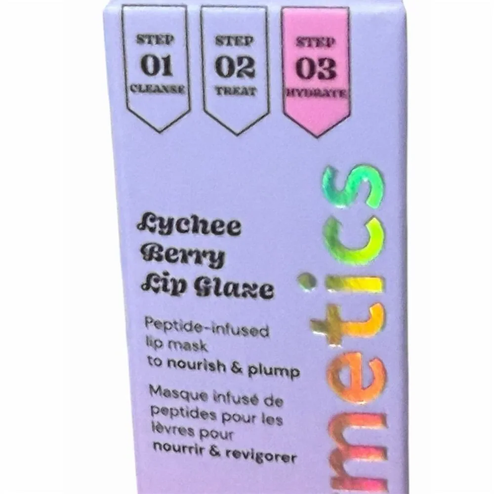 Glossmetics Lychee Berry Lip Glaze Shine Hydrating Glossy Finish